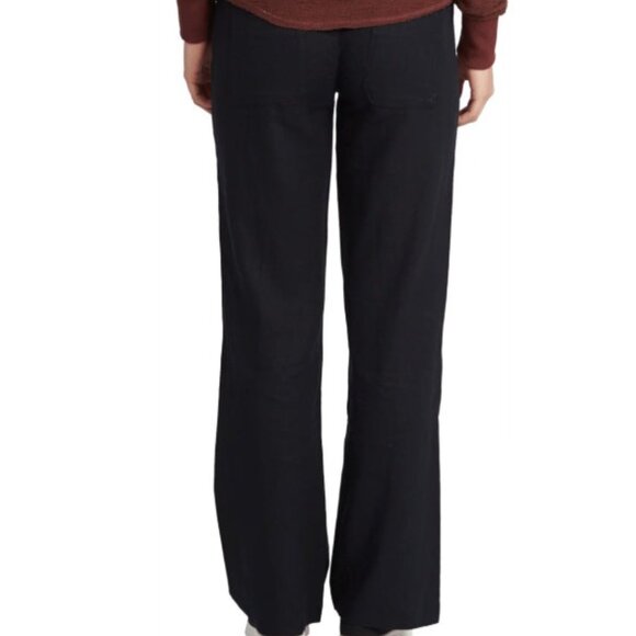 Roxy Oceanside Beach Pant Linen Blend Black Lounge Pants Womens Size Small Flowy - Picture 2 of 13